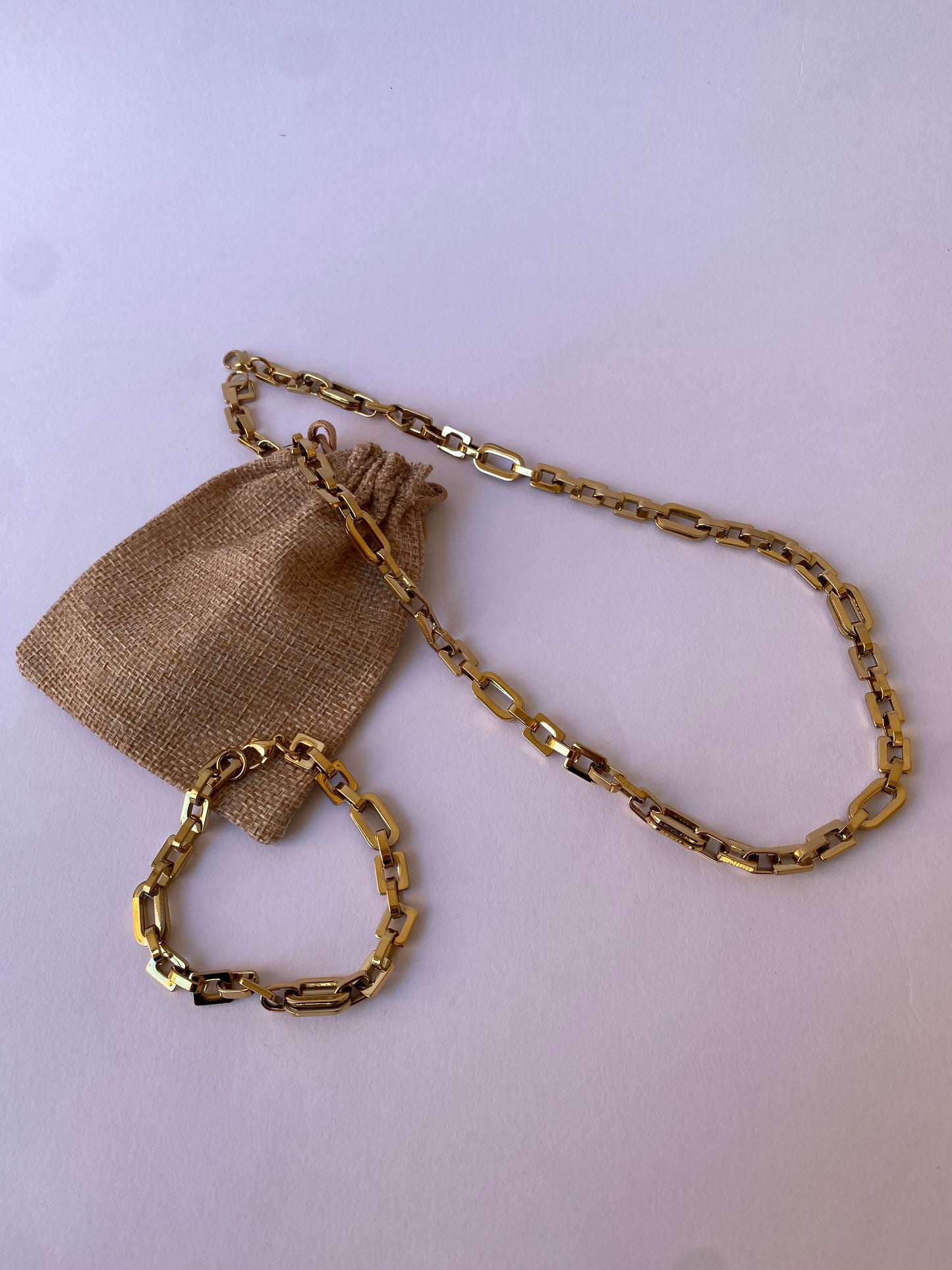 Rectangle bundle(Necklace+Bracelet)